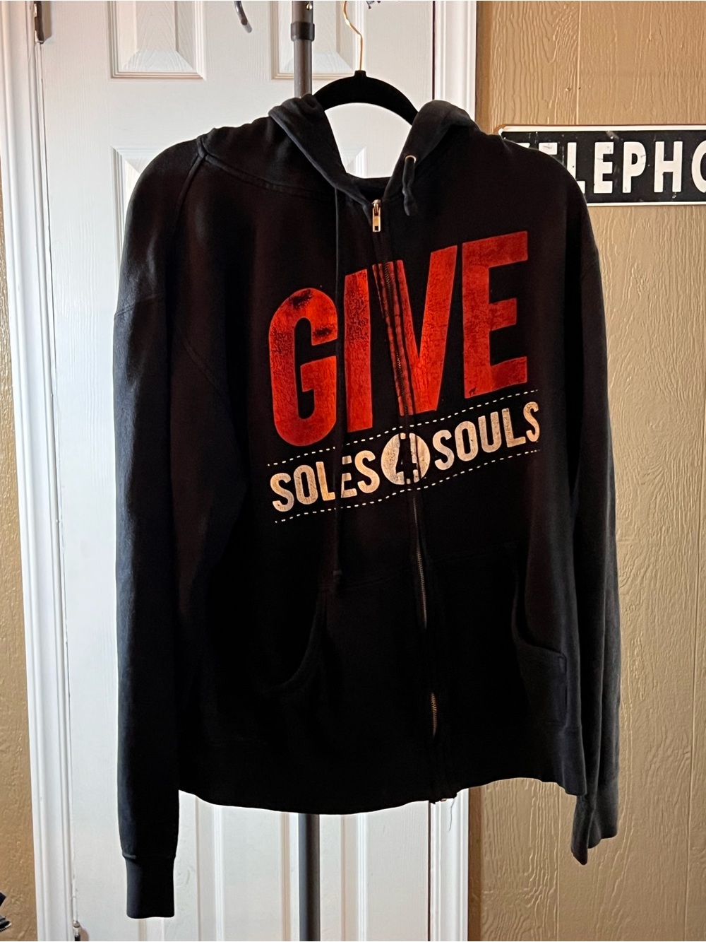 Give Soles4Souls Black Zip-Up Hoodie
